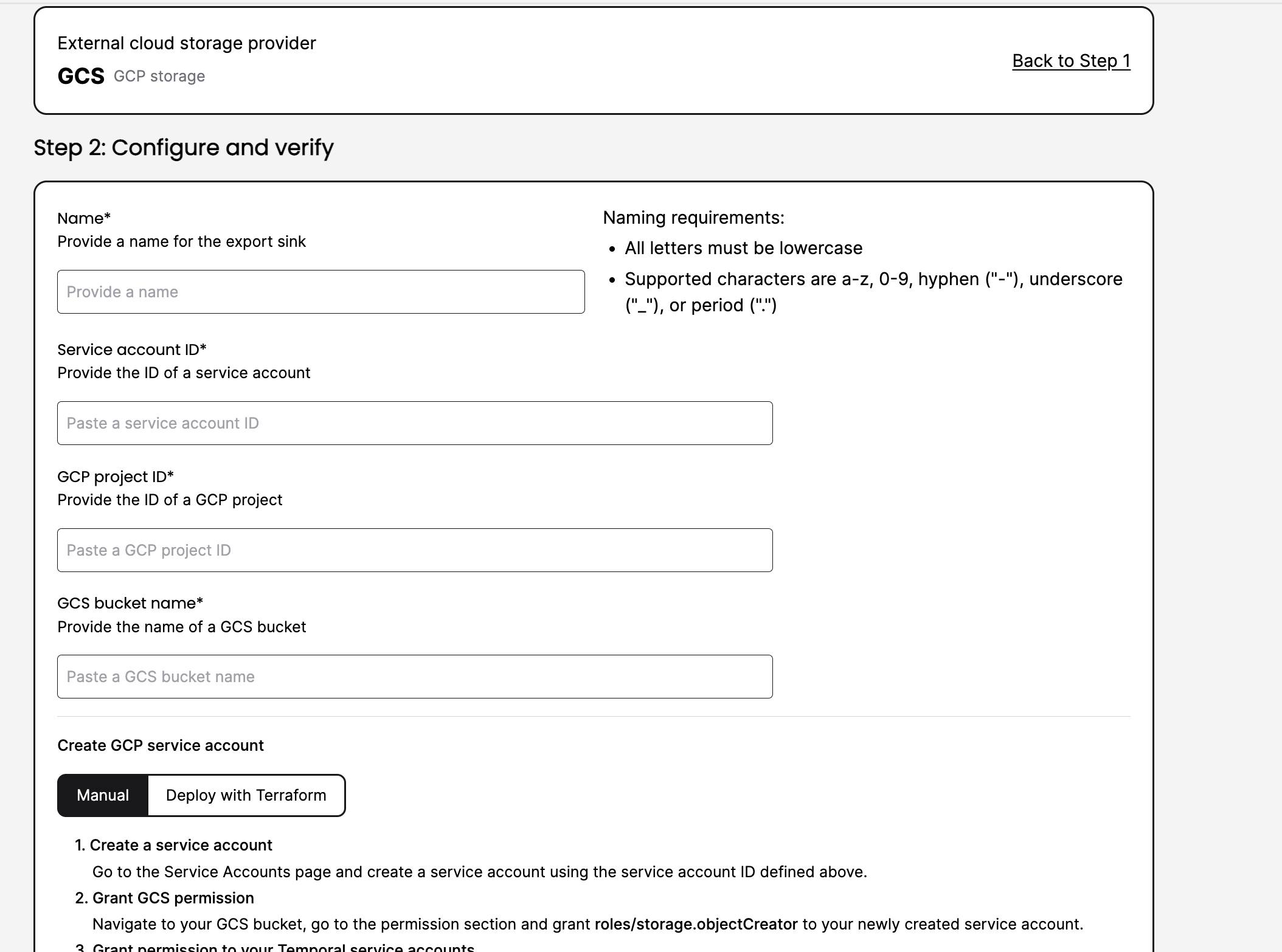 Temporal Cloud UI Setup for Audit Logging with GCP Pub/Sub